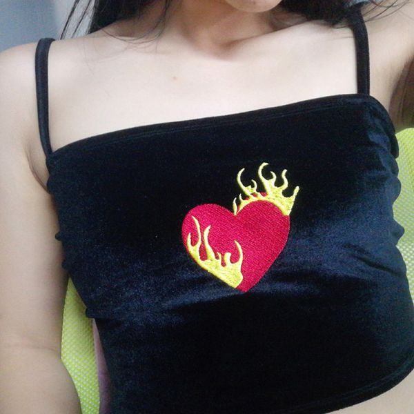 crop for women summer flame heart love print tank girl vest streetwear halter velvet camis colete feminino@35, White
crop for women summer flame heart love print tank girl vest streetwear halter velvet camis colete feminino@35, White