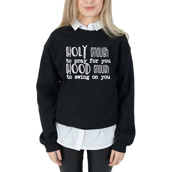 holy enough to pray for you letter print women sweatshirt christian crewneck pullover tumblr funny harajuku hoodie drop shipping, Black
holy enough to pray for you letter print women sweatshirt christian crewneck pullover tumblr funny harajuku hoodie drop shipping, Black
