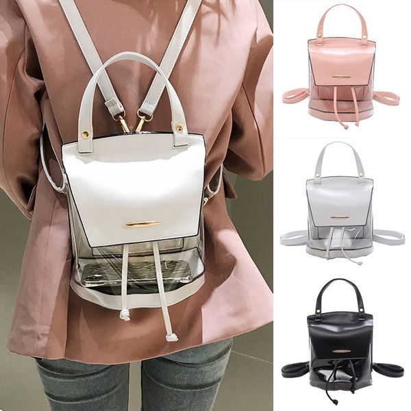 women ladies fashion transparent totes shoulder backpacks vintage designer casual bags small size mochila feminina
women ladies fashion transparent totes shoulder backpacks vintage designer casual bags small size mochila feminina
