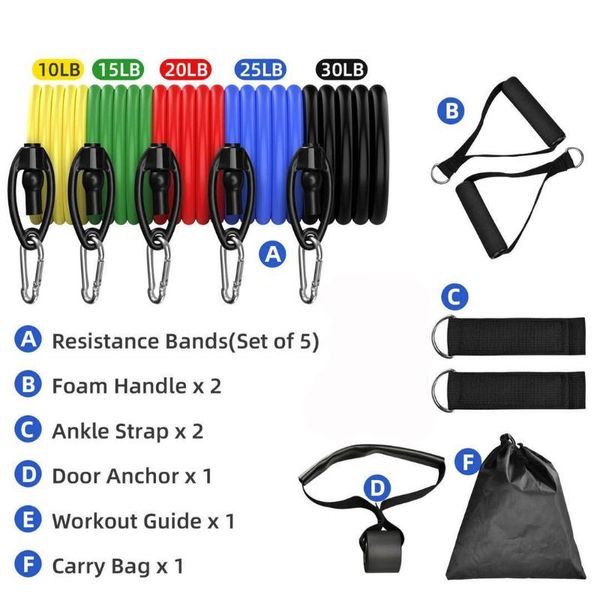 resistance bands set ankle straps 11 pieces yoga fitness rubber loop tubes expander home gym exercise workout pull rope c25b15
resistance bands set ankle straps 11 pieces yoga fitness rubber loop tubes expander home gym exercise workout pull rope c25b15