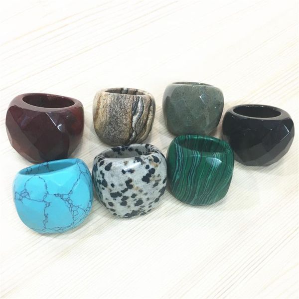 2020 fashion natural black green blue agates stone big rings women men section cut face finger ring for women men jewelry, Golden;silver
2020 fashion natural black green blue agates stone big rings women men section cut face finger ring for women men jewelry, Golden;silver