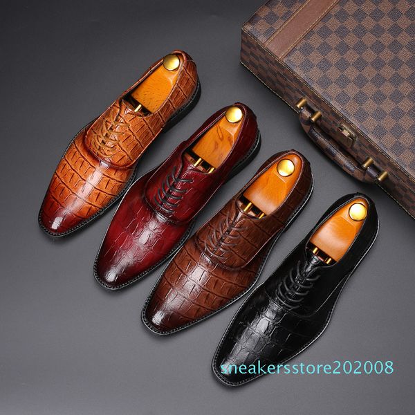 2020 luxury men's dress leather shoes plus size 38-48 lace-up business casual leather shoes men formal wedding flat shoes s08, Black 
2020 luxury men's dress leather shoes plus size 38-48 lace-up business casual leather shoes men formal wedding flat shoes s08, Black