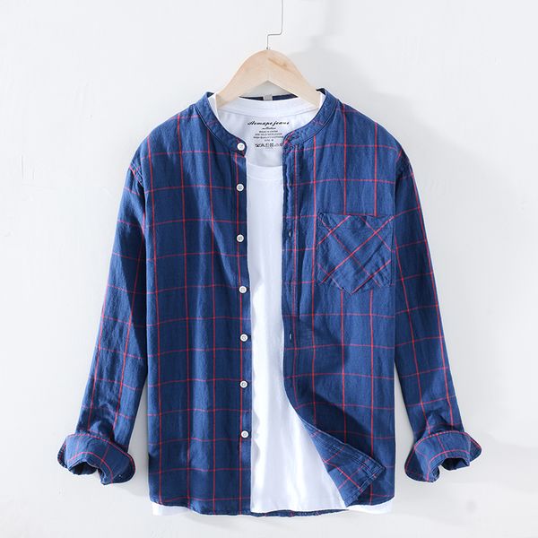 2020 spring plaid shirts men stand collar loose cotton linen fashion shirt male long sleeve clothing y2559, White;black
2020 spring plaid shirts men stand collar loose cotton linen fashion shirt male long sleeve clothing y2559, White;black