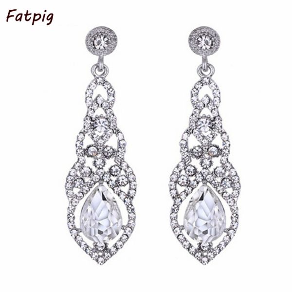 teardrop blue/white/champagne zircon wedding long earrings elegant bridal wedding engagement jewelry accessories, Silver
teardrop blue/white/champagne zircon wedding long earrings elegant bridal wedding engagement jewelry accessories, Silver