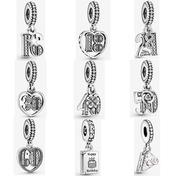 925 sterling silver 16th & 18th & 21th celebration cake dangle charm number charms fit pandora original bracelets jewelry, Black
925 sterling silver 16th & 18th & 21th celebration cake dangle charm number charms fit pandora original bracelets jewelry, Black