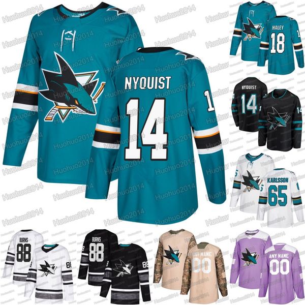 14 Gustav Nyquist San Jose Sharks Erik Karlsson Timo Meier Micheal Haley Evander Kane Brent Burns Joe Pavelski Martin Jones Hertl Jerseys
14 Gustav Nyquist San Jose Sharks Erik Karlsson Timo Meier Micheal Haley Evander Kane Brent Burns Joe Pavelski Martin Jones Hertl Jerseys