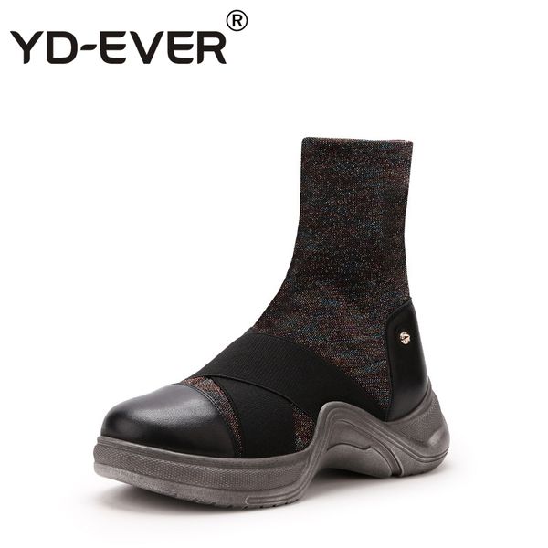 yd-ever women casual shoes platform wedge shoes sneakers spring autumn stretch fabrics elastic ankle boots, Black
yd-ever women casual shoes platform wedge shoes sneakers spring autumn stretch fabrics elastic ankle boots, Black
