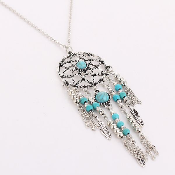 jrl dreamcatcher leaf wing charms necklace turquoise beads tassel pendant boho necklace ethnic bohemia jewelry statement long necklace, Silver
jrl dreamcatcher leaf wing charms necklace turquoise beads tassel pendant boho necklace ethnic bohemia jewelry statement long necklace, Silver