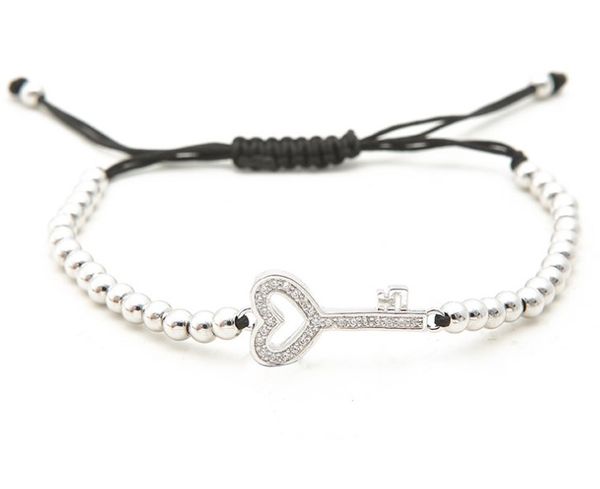 gold silver micro pave cz cubic zirconia rope adjusted copper beads bracelet bh35 key charm braided bangles women, Black
gold silver micro pave cz cubic zirconia rope adjusted copper beads bracelet bh35 key charm braided bangles women, Black