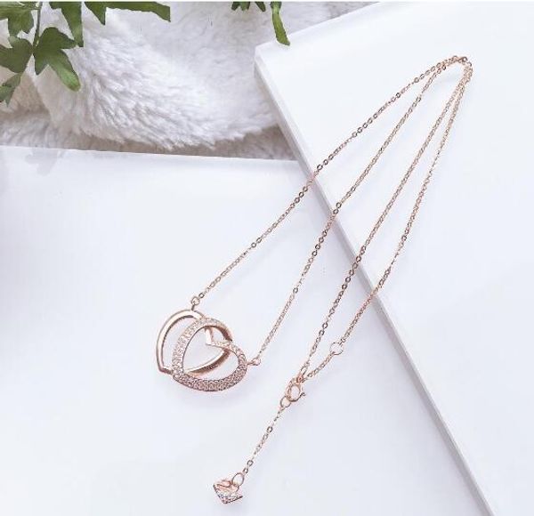 engagement jewelry necklace woman 18k gold plated double heart necklace designer fashion luxury jewelry necklace women gift, Silver
engagement jewelry necklace woman 18k gold plated double heart necklace designer fashion luxury jewelry necklace women gift, Silver