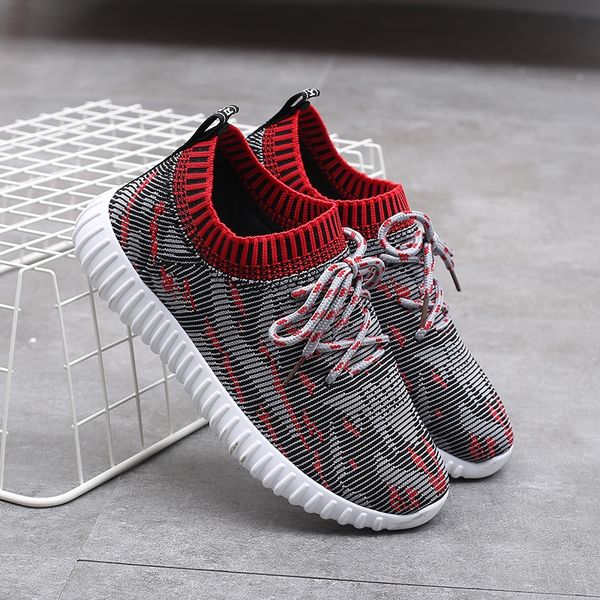 sneakers women vulcanize shoes walking shoes ladies trainer knitted flats casual lace-up sock zapatillas mujer, Black