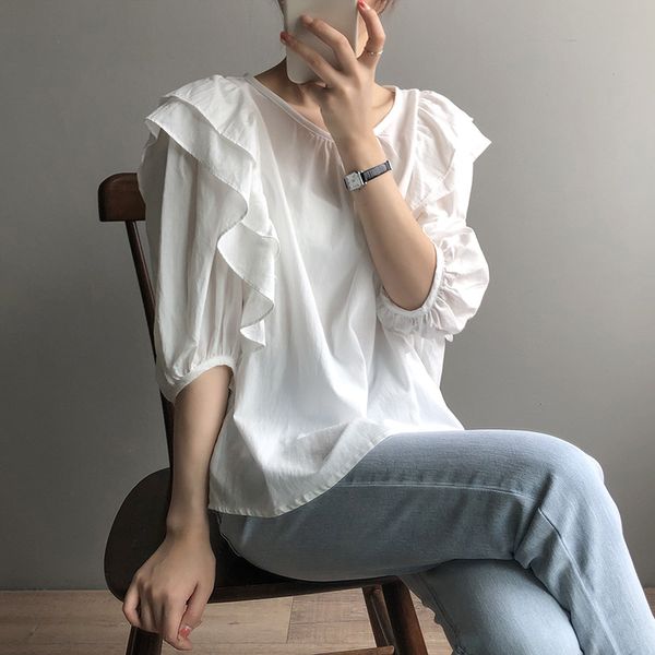 summer t shirt women t-shirt 2020 fashion elegant tshirt ruffle shirts korean ladies t shirts t-shirts ropa de mujer, White
summer t shirt women t-shirt 2020 fashion elegant tshirt ruffle shirts korean ladies t shirts t-shirts ropa de mujer, White