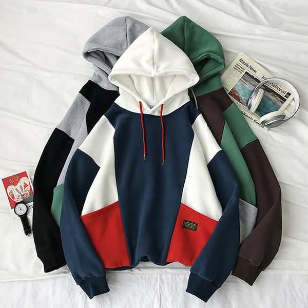 patchwork men's hoodies men spring autumn colorblock sweatshirt male streetwear pullover casual hip hop screw thread cuff hoodie, Black
patchwork men's hoodies men spring autumn colorblock sweatshirt male streetwear pullover casual hip hop screw thread cuff hoodie, Black