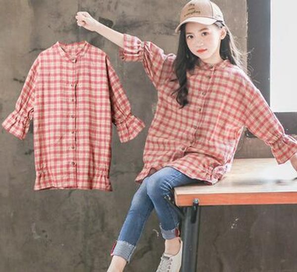 2019 new spring and autumn style fashion big children red flower lattice t-shirt cardigan long sleeves for students girl clothes the gown, White;black
2019 new spring and autumn style fashion big children red flower lattice t-shirt cardigan long sleeves for students girl clothes the gown, White;black