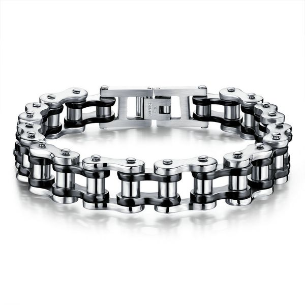 silver bracelet titanium steel men bangle bracelet rock personality locomotive chain bicycle bracelet for gift, Black
silver bracelet titanium steel men bangle bracelet rock personality locomotive chain bicycle bracelet for gift, Black