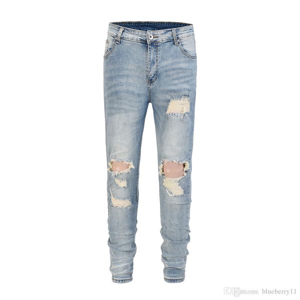 men's jeans skinny fit distressed stretch denim hip hop streetwear ripped knee hole blue biker size 30-36
men's jeans skinny fit distressed stretch denim hip hop streetwear ripped knee hole blue biker size 30-36