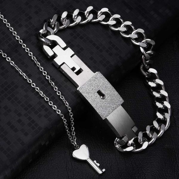 key necklace and lock bracelet jewelry set couples jewelry valentines gifts men women silver color fashion
key necklace and lock bracelet jewelry set couples jewelry valentines gifts men women silver color fashion