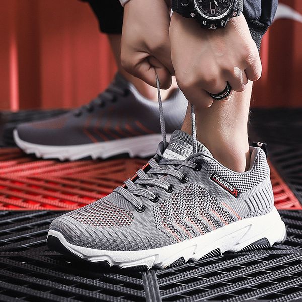 

new autumn sports shoes flying woven outdoor lightweight running shoes tide breathable korean version wear non-slip l1-89