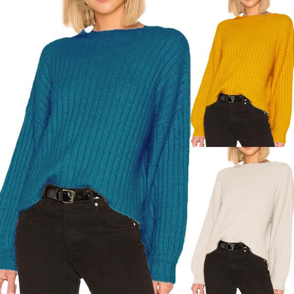 women pullovers knitwear sweater winter fashion casual long sleeve solid sweater pullovers y917, White;black
women pullovers knitwear sweater winter fashion casual long sleeve solid sweater pullovers y917, White;black