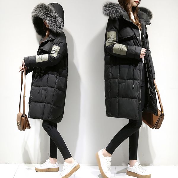 women's down & parkas duck jacket 2021 winter parka for women long hoody warm large fur collar female overcoat chaqueta mujer lx2417, Black
women's down & parkas duck jacket 2021 winter parka for women long hoody warm large fur collar female overcoat chaqueta mujer lx2417, Black
