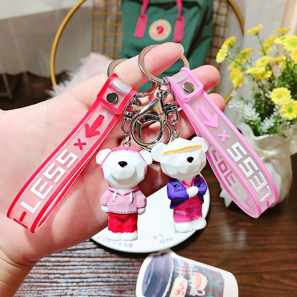 new cartoon cool bear doll key chain car pendant cute men and women bag key chain creative small gift, Silver
new cartoon cool bear doll key chain car pendant cute men and women bag key chain creative small gift, Silver