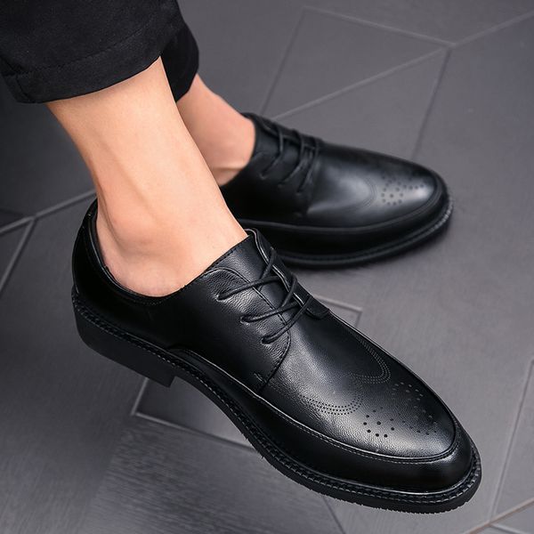 men's oxfords slip on men leather shoes breathable outdoor luxury lace up casual fashion trend brand men's wedding brogue shoes, Black
men's oxfords slip on men leather shoes breathable outdoor luxury lace up casual fashion trend brand men's wedding brogue shoes, Black