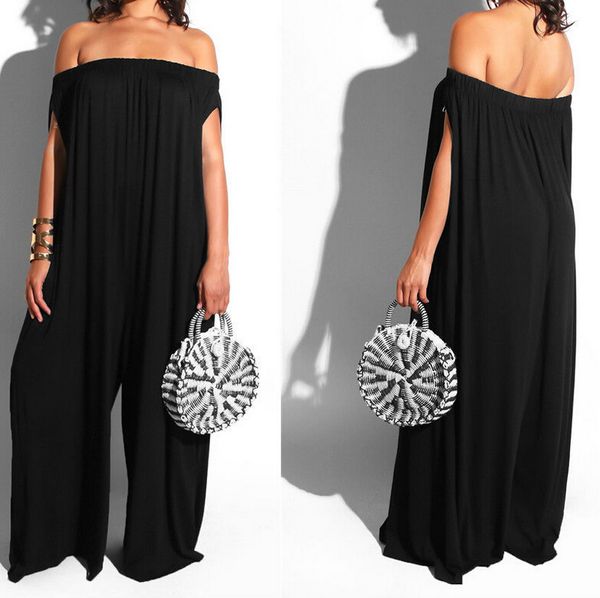 fashion women solid color off-shoulder jumpsuit summer ladies sleeveless loose jumpsuit rompers casual trouser wide leg pants, Black;white
fashion women solid color off-shoulder jumpsuit summer ladies sleeveless loose jumpsuit rompers casual trouser wide leg pants, Black;white