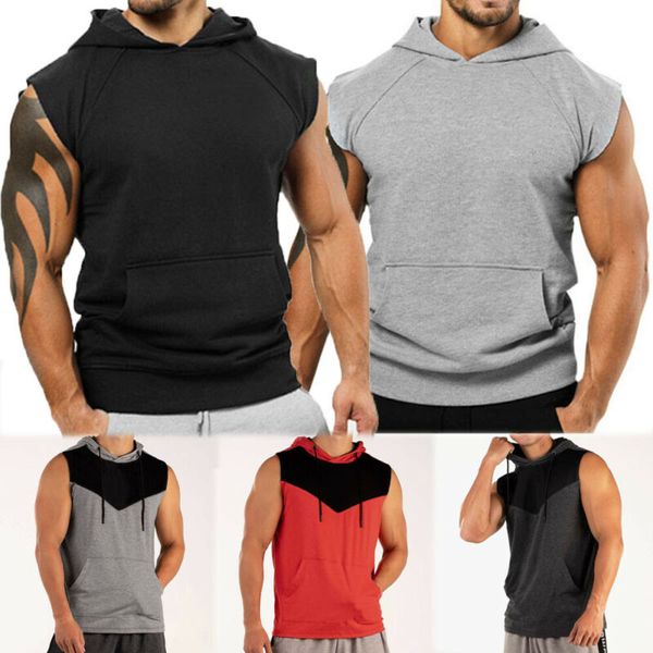 us mens muscle hoodie tank bodybuilding gym workout sleeveless t-shirt vest, Black;red
us mens muscle hoodie tank bodybuilding gym workout sleeveless t-shirt vest, Black;red