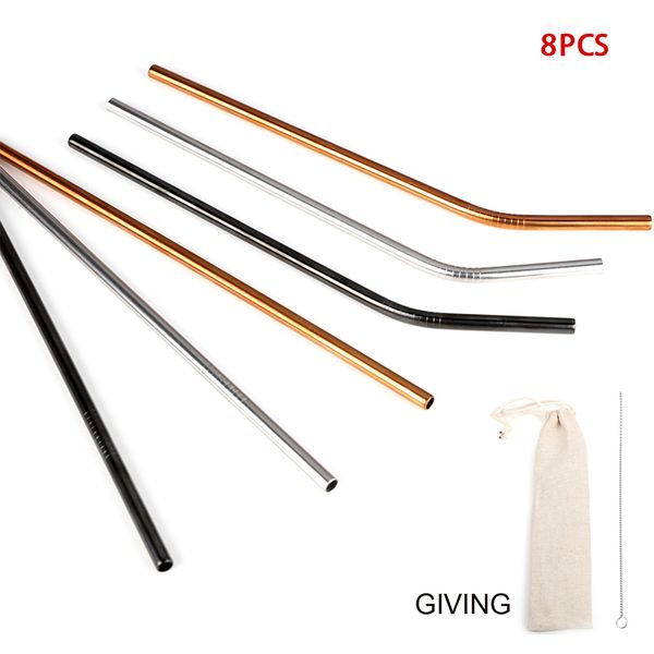 8pcs/set 215mm straight tube/bend tube eco friendly with travel bag colored milk coffee reusable drink metal straw
8pcs/set 215mm straight tube/bend tube eco friendly with travel bag colored milk coffee reusable drink metal straw