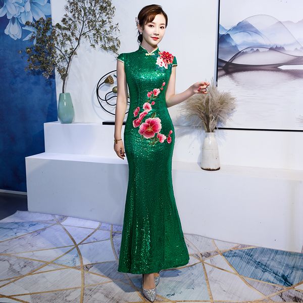 mermaid dress greeen chinese dress women evening party gown large size 3xlqipao prom dresses long elegant sequins cheongsam, Red
mermaid dress greeen chinese dress women evening party gown large size 3xlqipao prom dresses long elegant sequins cheongsam, Red