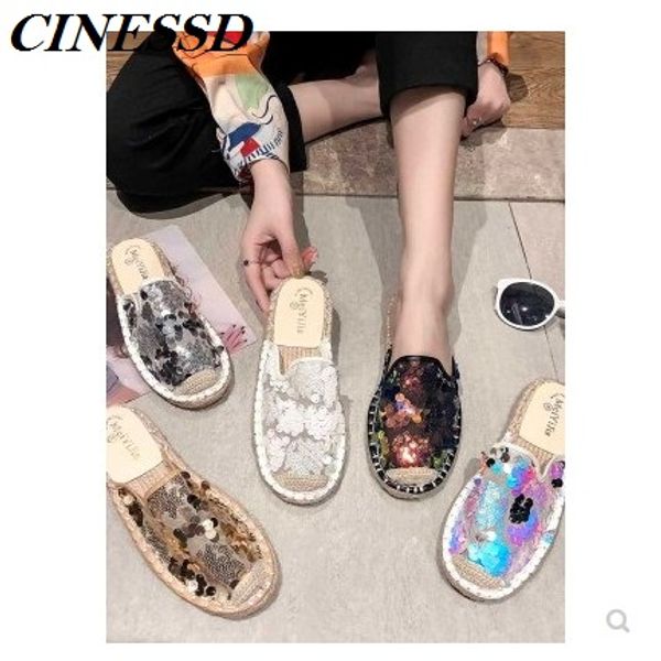net red slippers women's summer 2020 new style all-match flat women's retro baotou half slippers fashion sequined muller shoes, Black
net red slippers women's summer 2020 new style all-match flat women's retro baotou half slippers fashion sequined muller shoes, Black