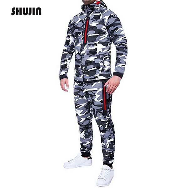 shujin autumn winter camouflage men suits patchwork men's sportswear tracksuit two pieces set drawstring chandal hombre, Gray
shujin autumn winter camouflage men suits patchwork men's sportswear tracksuit two pieces set drawstring chandal hombre, Gray