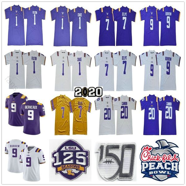 ncaa lsu tigers 9 joe burrow nickname burreaux kristian fulton jamarr chase grant delpit 125th 150th 2020 peach bowl college football jersey, Black
ncaa lsu tigers 9 joe burrow nickname burreaux kristian fulton jamarr chase grant delpit 125th 150th 2020 peach bowl college football jersey, Black