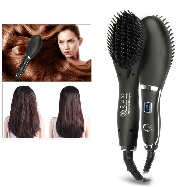hair brush fast hair straightener comb electric brush comb irons auto straight led display eu/us plug, Silver
hair brush fast hair straightener comb electric brush comb irons auto straight led display eu/us plug, Silver