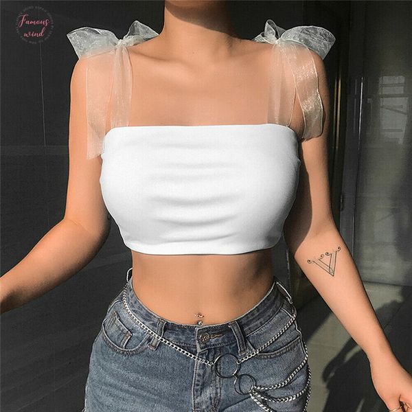 2020 women solid strappy tanks vest crop summer sleeveless mesh strap tanks beach women sports tank blouse, White 
2020 women solid strappy tanks vest crop summer sleeveless mesh strap tanks beach women sports tank blouse, White