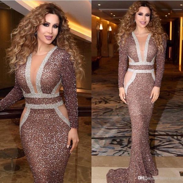 myria fares rose gold sequined evening dresses 2020 cutaway sides sheer plunging neck formal party gowns abaya robe de soiree, Black;red
myria fares rose gold sequined evening dresses 2020 cutaway sides sheer plunging neck formal party gowns abaya robe de soiree, Black;red