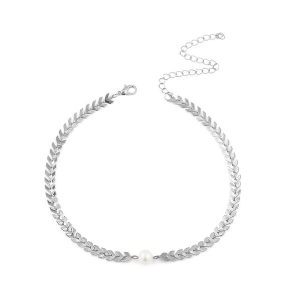 2019 fashion simple women's alloy necklace clavicular chain mitation pearls pendant nnecklace party gifts, Silver
2019 fashion simple women's alloy necklace clavicular chain mitation pearls pendant nnecklace party gifts, Silver
