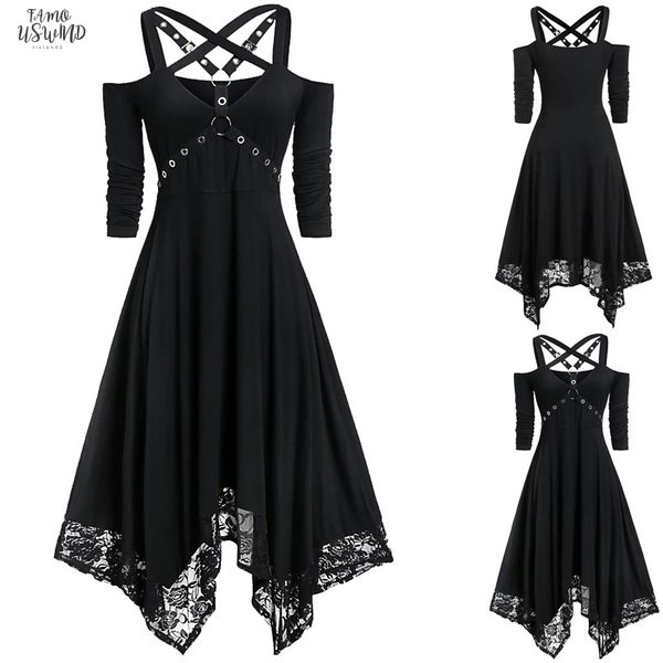 women dress halloween party open shoulder lace half sleeve gothic dress fashion female autumn winter dress plus size m840, Black;gray
women dress halloween party open shoulder lace half sleeve gothic dress fashion female autumn winter dress plus size m840, Black;gray