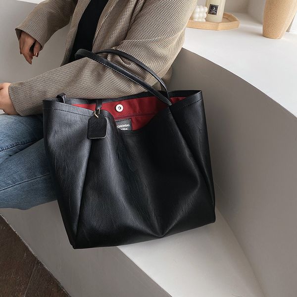 original design fashion retro bucket bag & stylish solid color large capacity tote bag width 45cm height 31cm thickness 14cm
original design fashion retro bucket bag & stylish solid color large capacity tote bag width 45cm height 31cm thickness 14cm