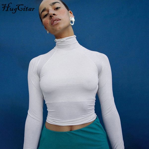 hugcitar 2020 cotton long sleeve high ruched neck crop spring women streetwear white black solid outfits t-shirts
hugcitar 2020 cotton long sleeve high ruched neck crop spring women streetwear white black solid outfits t-shirts