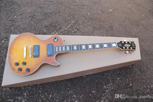 custom electric guitar large decorative veneer light brown emg pickup rosewood fingerboard
custom electric guitar large decorative veneer light brown emg pickup rosewood fingerboard