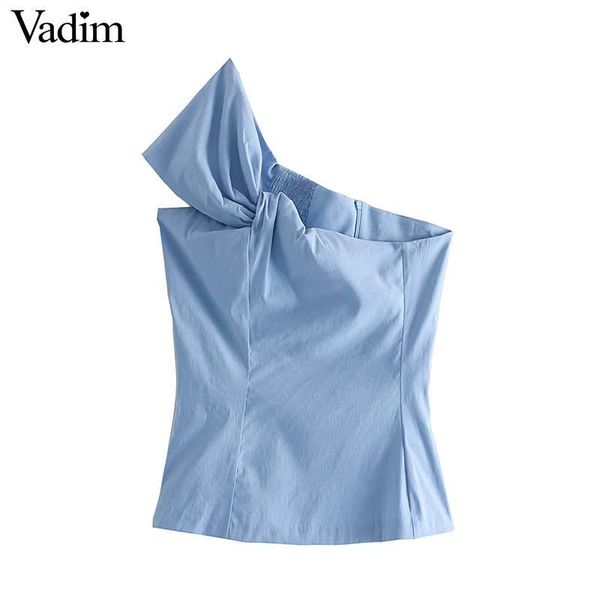 vadim женщин сексуальный голубой топ crop одно плечо backless блузку короткий стиль женских рубашек шикарный топ blusas wa354, White
vadim женщин сексуальный голубой топ crop одно плечо backless блузку короткий стиль женских рубашек шикарный топ blusas wa354, White