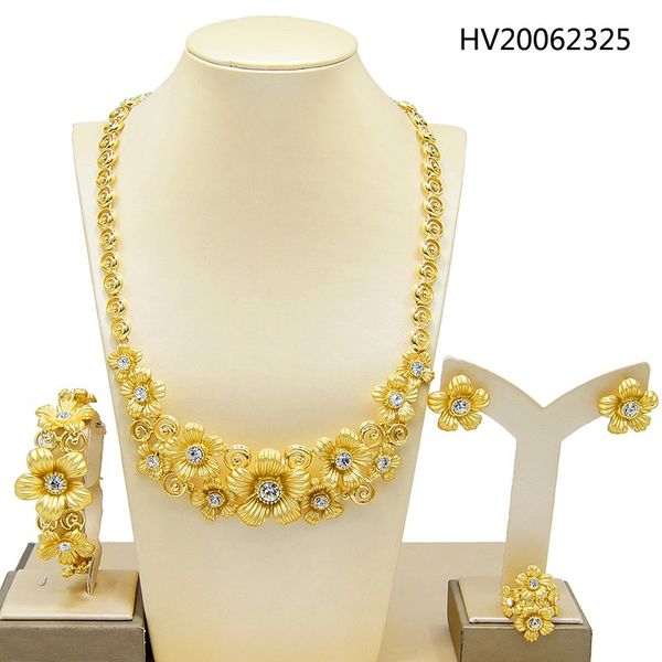 yulaili latest fashion dubai gold jewelry sets for women flower shape necklace earrings bracelet ring for women jewellery ing, Black
yulaili latest fashion dubai gold jewelry sets for women flower shape necklace earrings bracelet ring for women jewellery ing, Black