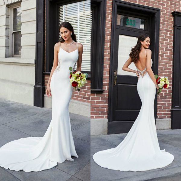 2020 kitty chen mermaid wedding dresses lace beads appliqued satin boho wedding dress sweep train custom made backless country bridal gowns, White
2020 kitty chen mermaid wedding dresses lace beads appliqued satin boho wedding dress sweep train custom made backless country bridal gowns, White