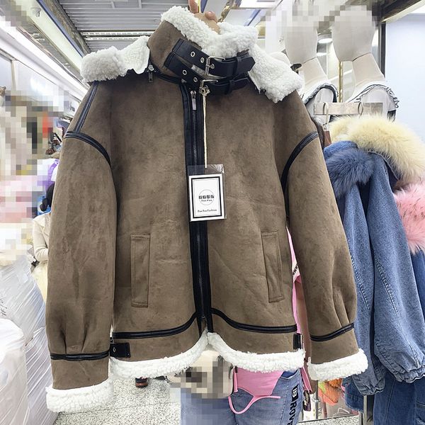 female loose faux-fur coat short locomotive jacket fashion hooded amb plush fur coats outwear womens winter thick warm jackets, Black
female loose faux-fur coat short locomotive jacket fashion hooded amb plush fur coats outwear womens winter thick warm jackets, Black