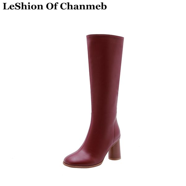luxury designer soft pu leather round toe high heels zipper winter boots ladies women's knee-high boots nude shoes size 33-48, Black
luxury designer soft pu leather round toe high heels zipper winter boots ladies women's knee-high boots nude shoes size 33-48, Black