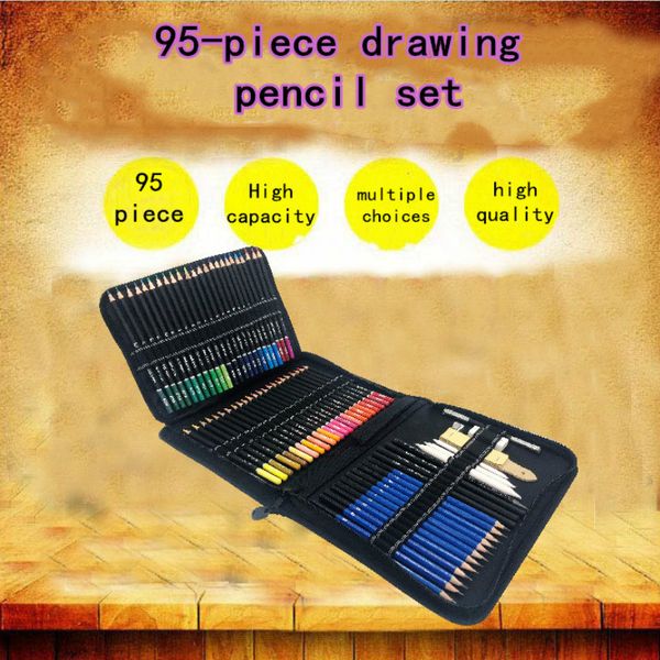 95 sketch pencil drawing color pencil suit carbon brush rubber art brush suit group professional beginner painting art supplies
95 sketch pencil drawing color pencil suit carbon brush rubber art brush suit group professional beginner painting art supplies