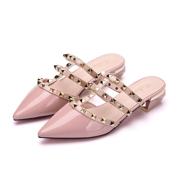 designer slides designer sandals red party women slippers rivets wedding half-to-single slipper shoes pointed low-heeled with lazy shoes, Black
designer slides designer sandals red party women slippers rivets wedding half-to-single slipper shoes pointed low-heeled with lazy shoes, Black