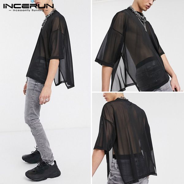 mens black mesh pub see through tee mesh men punk streetwear shirt oversize male breathable clothing s-5xl incerun, White;black
mens black mesh pub see through tee mesh men punk streetwear shirt oversize male breathable clothing s-5xl incerun, White;black