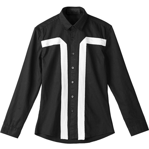 new 2019 men's clothing color black and white tide men's hair stylist fashion fashion shirt singer costume, White;black
new 2019 men's clothing color black and white tide men's hair stylist fashion fashion shirt singer costume, White;black
